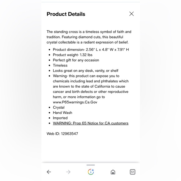 Marquis by Waterford crystal  Alter Cross NWOT - Picture 3 of 5